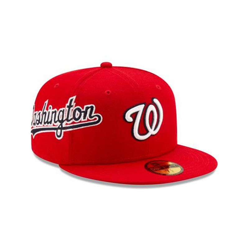 MLB Washington Nationals Slant 59Fifty Fitted (USH7027) - Red New Era Caps